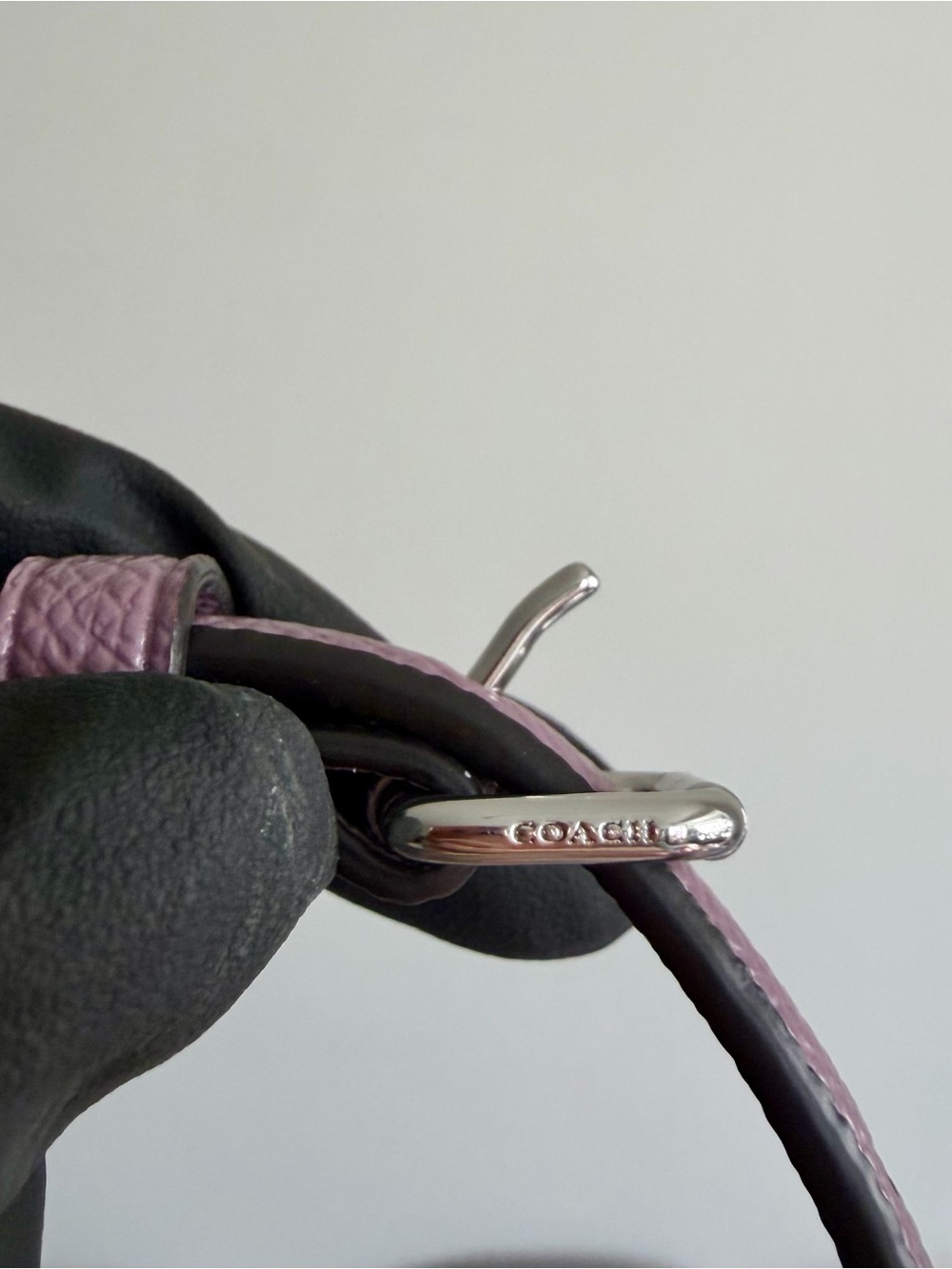 COACH Lavender Bat-Face Round Leather Crossbody Bag - Picture 7 of 14